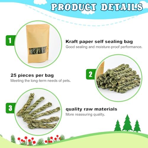 25pcs Rabbit Timothy Hay Chew Sticks - 4 25pcs Rabbit Timothy Hay Chew Sticks - 4
