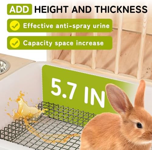 3-in-1 Extra Large Rabbit Hay Feeder with Litter Box and Ceramic Bowls - 5