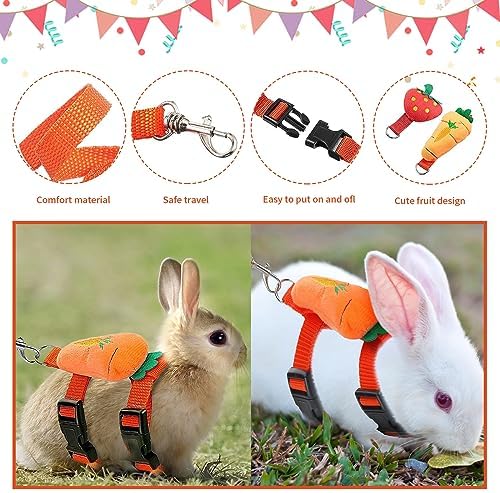 Adjustable Bunny Harness and Leash Set (4-Pack) – Fruity Decorations - 4