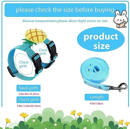 Adjustable Bunny Harness and Leash Set (4-Pack) – Fruity Decorations - 6