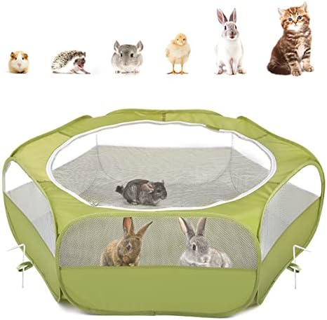 Pawaboo Portable Pop-Up Rabbit Playpen with Zippered Cover