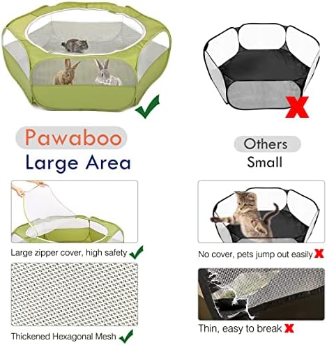 Pawaboo Portable Pop-Up Rabbit Playpen with Zippered Cover - 3 Pawaboo Portable Pop-Up Rabbit Playpen with Zippered Cover - 3