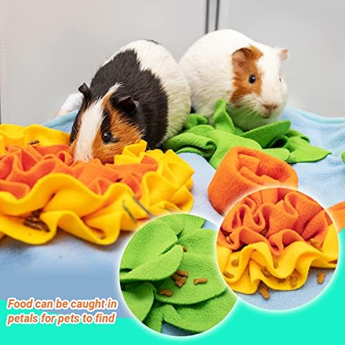 Rabbit Interactive Fleece Foraging Mat & Hay Feeder (19.6" x 23.6") - 3 Rabbit Interactive Fleece Foraging Mat & Hay Feeder (19.6" x 23.6") - 3
