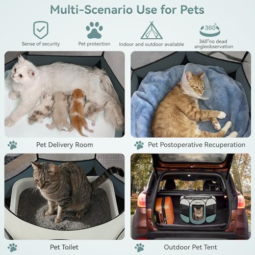 Siedihit Portable Fabric Playpen for Rabbits - 600D Oxford & Mesh - 4