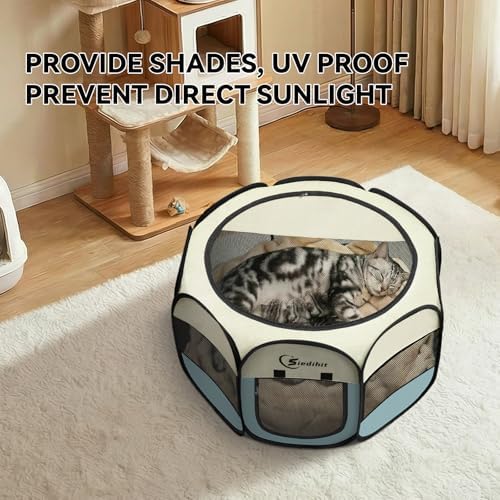 Siedihit Portable Fabric Playpen for Rabbits - 600D Oxford & Mesh - 5