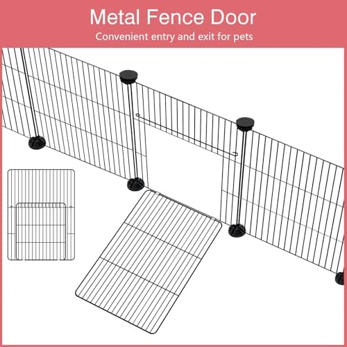 VISCOO 12-Panel Small Animal Playpen with Waterproof Mat (48"x24") - 3