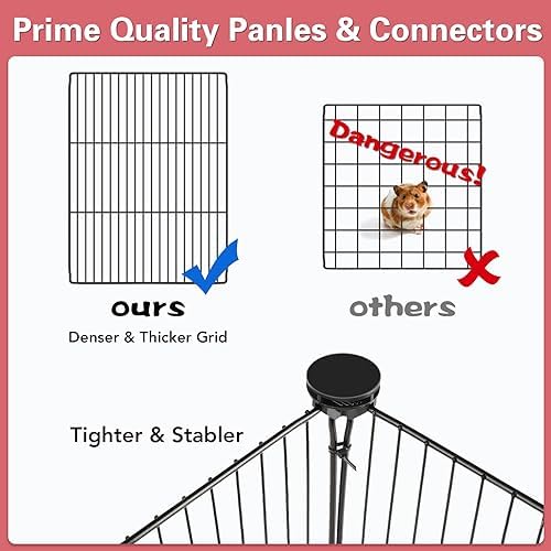 VISCOO 12-Panel Small Animal Playpen with Waterproof Mat (48"x24") - 6